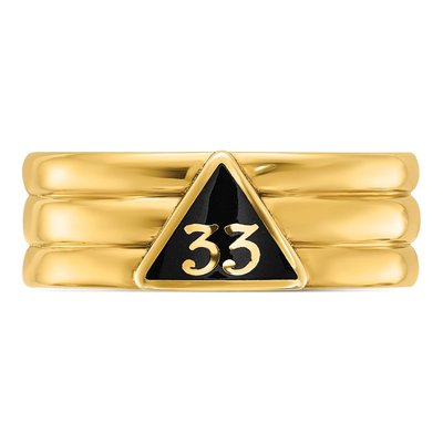 Men's 10K Yellow Gold 33rd Degree Masonic Ring – view 5