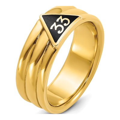 Men's 10K Yellow Gold 33rd Degree Masonic Ring – view 7