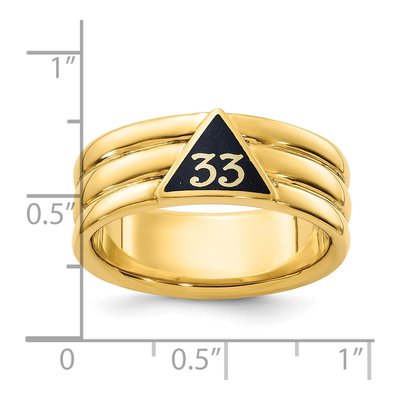Men's 10K Yellow Gold 33rd Degree Masonic Ring – view 8