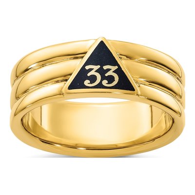 Men's 10K Yellow Gold 33rd Degree Masonic Ring