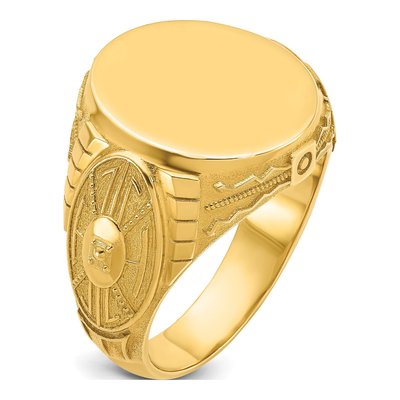 Men's 14K Yellow Gold Oval Signet Ring – view 6