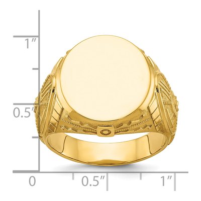 Men's 14K Yellow Gold Oval Signet Ring – view 7