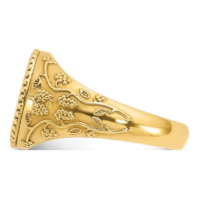 Men's 10K Yellow Gold Grapevine Signet Ring – view 5