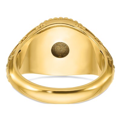 Men's 10K Yellow Gold Grapevine Signet Ring – view 7