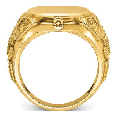 Men's 10K Yellow Gold SPQR Roman Signet Ring – view 2
