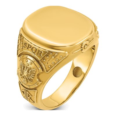 Men's 10K Yellow Gold SPQR Roman Signet Ring – view 8