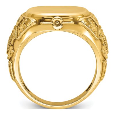 Men's 14K Yellow Gold Cushion Signet Ring – view 2