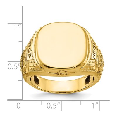 Men's 14K Yellow Gold Cushion Signet Ring – view 3
