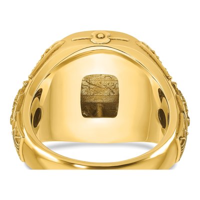 Men's 14K Yellow Gold Cushion Signet Ring – view 7