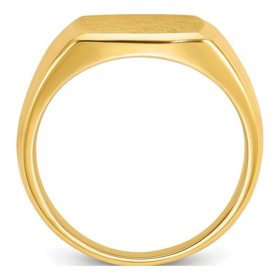 Men's 14K Yellow Gold Cushion Signet Ring – view 2