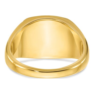 Men's 14K Yellow Gold Cushion Signet Ring – view 5