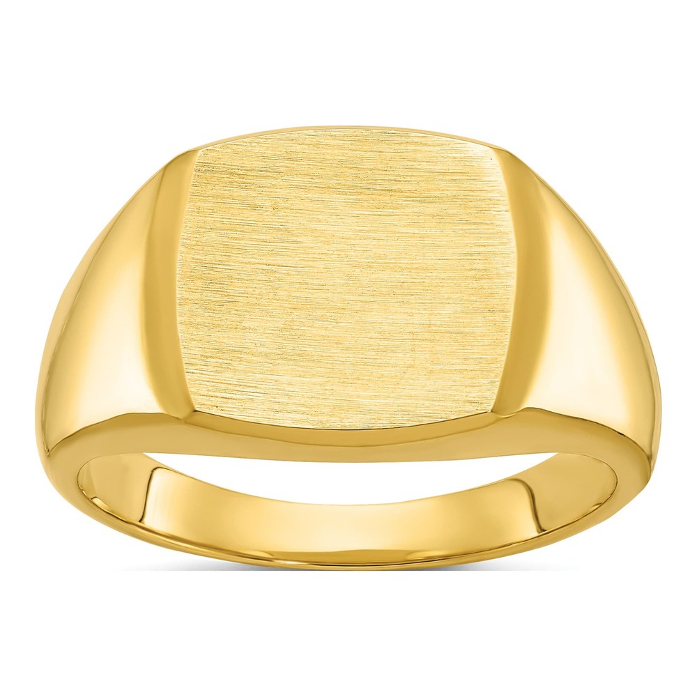 Men's 14K Yellow Gold Cushion Signet Ring