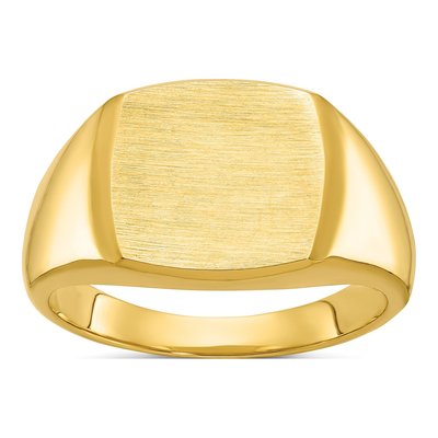 Men's 14K Yellow Gold Cushion Signet Ring