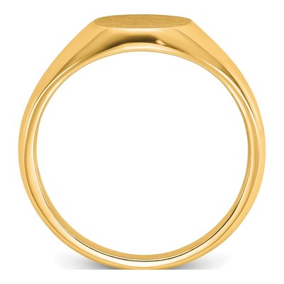 Men's 10K Yellow Gold Round Signet Ring – view 3