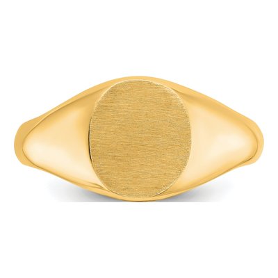 Men's 10K Yellow Gold Round Signet Ring – view 5