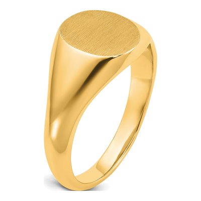 Men's 10K Yellow Gold Round Signet Ring – view 7