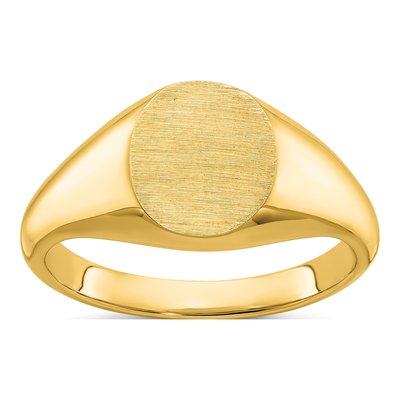 Men's 10K Yellow Gold Round Signet Ring