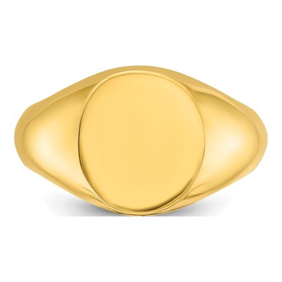 Men's 10K Yellow Gold Oval Signet Ring – view 4