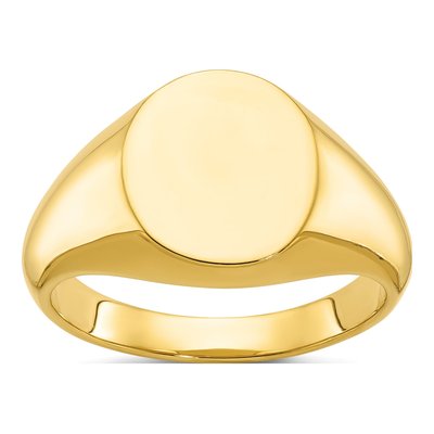 Men's 10K Yellow Gold Oval Signet Ring