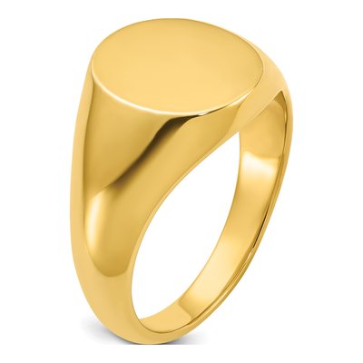 Men's 14K Yellow Gold Oval Signet Ring – view 6