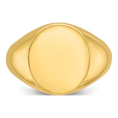 Men's 10K Yellow Gold Round Signet Ring – view 4