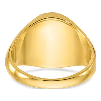 Men's 10K Yellow Gold Round Signet Ring – view 5