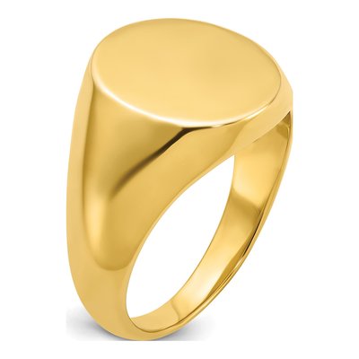 Men's 10K Yellow Gold Round Signet Ring – view 6