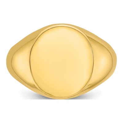 Men's 14K Yellow Gold Oval Signet Ring – view 4