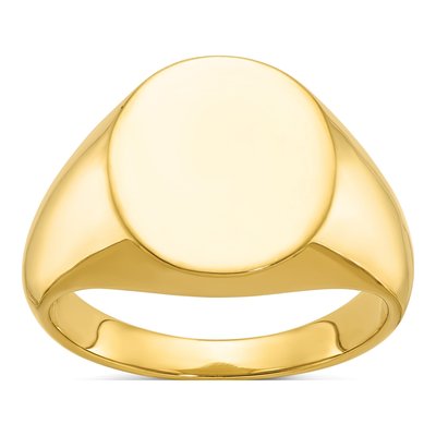 Men's 14K Yellow Gold Oval Signet Ring