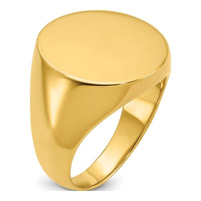 Men's 14K Yellow Gold Oval Signet Ring – view 7