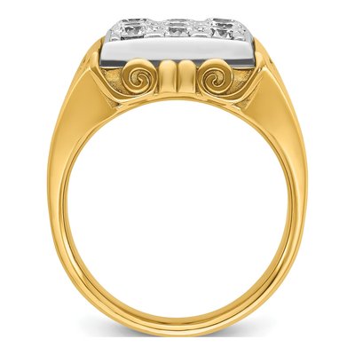 Men's 14K Two-Tone Gold Diamond Square Cluster Ring Mounting – view 2