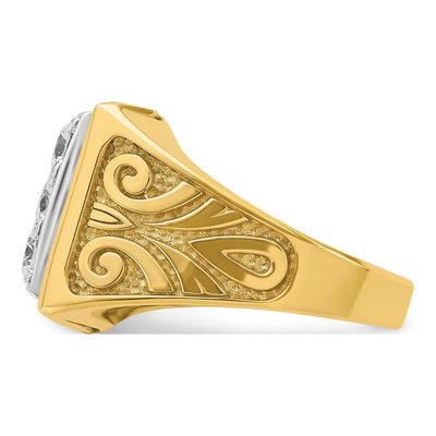 Men's 14K Two-Tone Gold Diamond Square Cluster Ring Mounting – view 5
