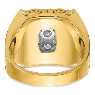 Men's 14K Two-Tone Gold Diamond Square Cluster Ring Mounting – view 7