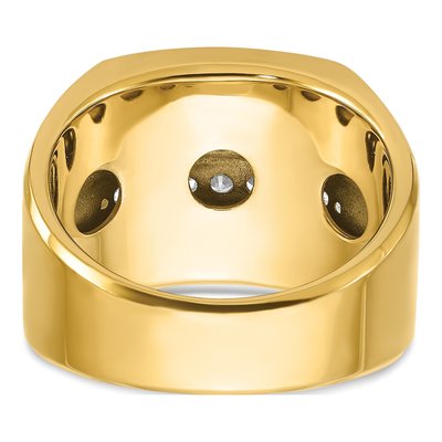Men's 10K Yellow Gold 1.5 ct tw 4-Row Diamond Ring – view 7