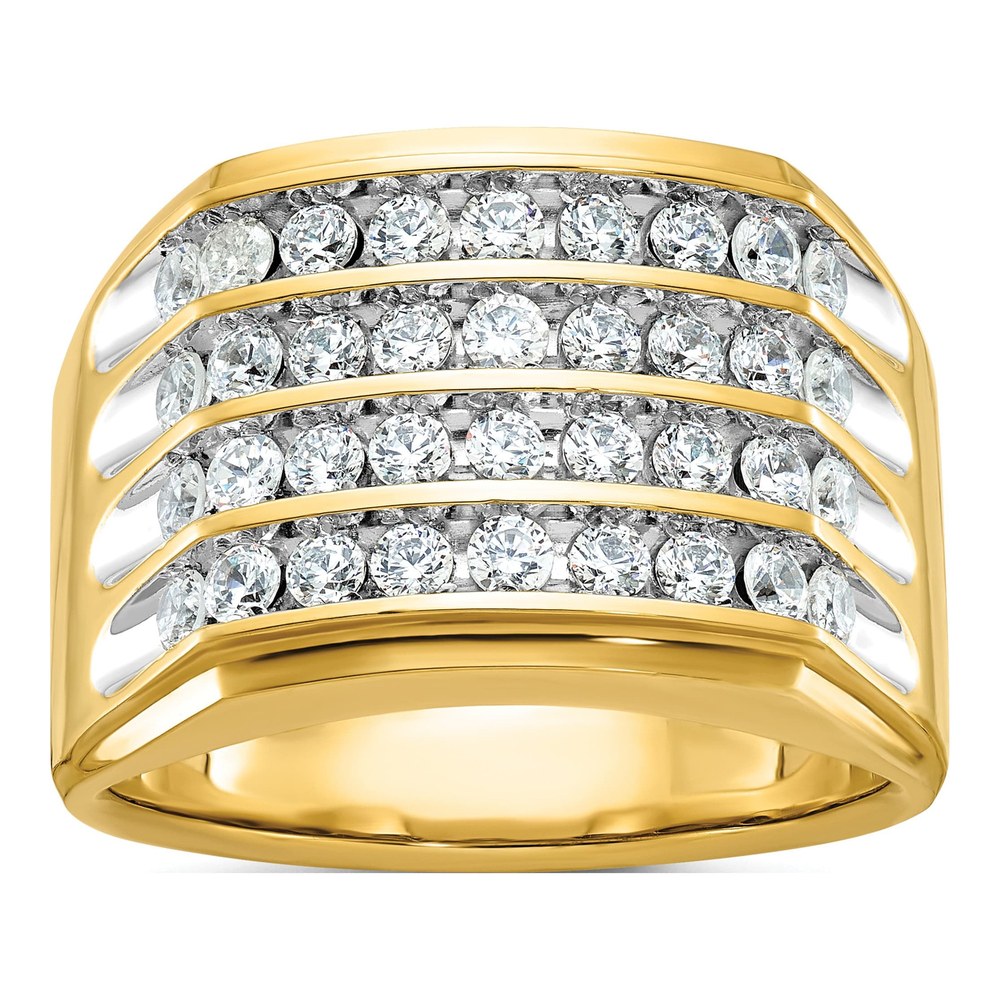 Men's 10K Gold 4-Row 1.5ct Diamond Ring