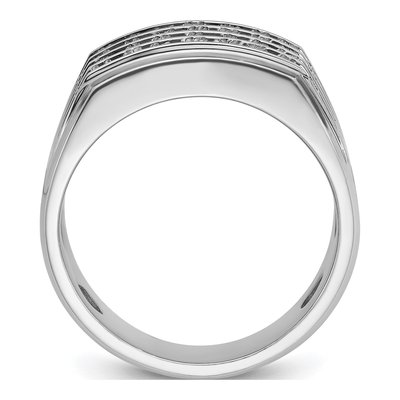 Men's 14K White Gold 4-Row Diamond Ring Mounting – view 2