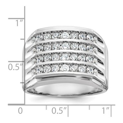 Men's 14K White Gold 4-Row Diamond Ring Mounting – view 3