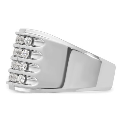 Men's 14K White Gold 4-Row Diamond Ring Mounting – view 5