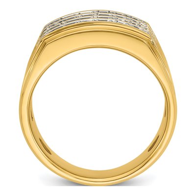 Men's 14K Yellow Gold 4-Row Diamond Ring Mounting – view 2