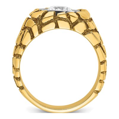 Men's 10K Two-Tone Gold Nugget Diamond Ring Mounting – view 3