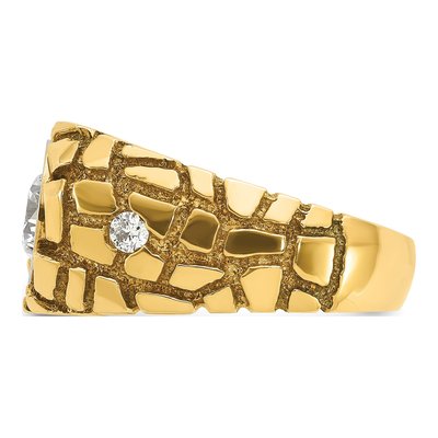 Men's 10K Two-Tone Gold Nugget Diamond Ring Mounting – view 4