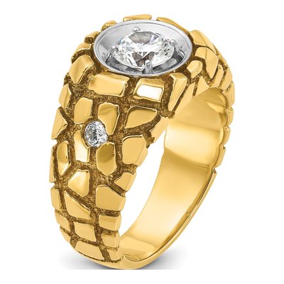 Men's 10K Two-Tone Gold Nugget Diamond Ring Mounting – view 8