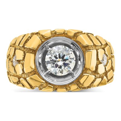Men's 14K Two-Tone Gold 1 ct tw Lab-Grown Diamond Nugget Ring – view 5