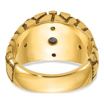 Men's 14K Two-Tone Gold 1 ct tw Lab-Grown Diamond Nugget Ring – view 6