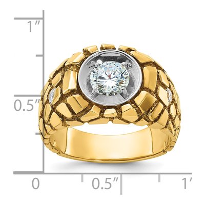 Men's 14K Two-Tone Gold 1 ct tw Lab-Grown Diamond Nugget Ring – view 8