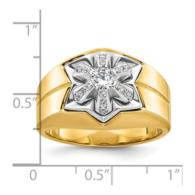 Men's 14K Two-Tone Gold Diamond Star Ring Mounting – view 3