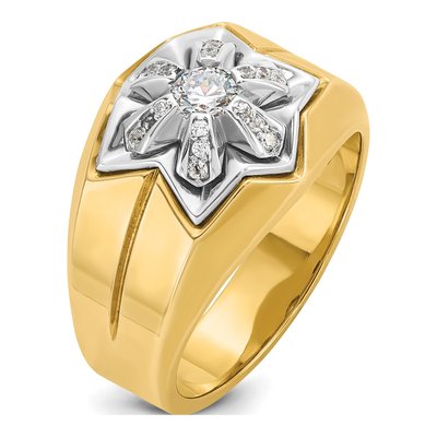 Men's 14K Two-Tone Gold Diamond Star Ring Mounting – view 8