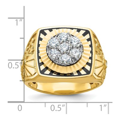 Men's 10K Two-Tone Gold Diamond Stars Stripes Ring Mounting – view 3