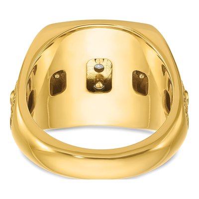 Men's 10K Two-Tone Gold Diamond Stars Stripes Ring Mounting – view 7