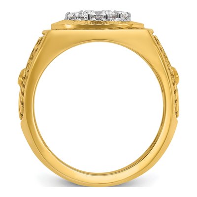 Men's 14K Two-Tone Gold Diamond Stars Stripes Ring Mounting – view 2